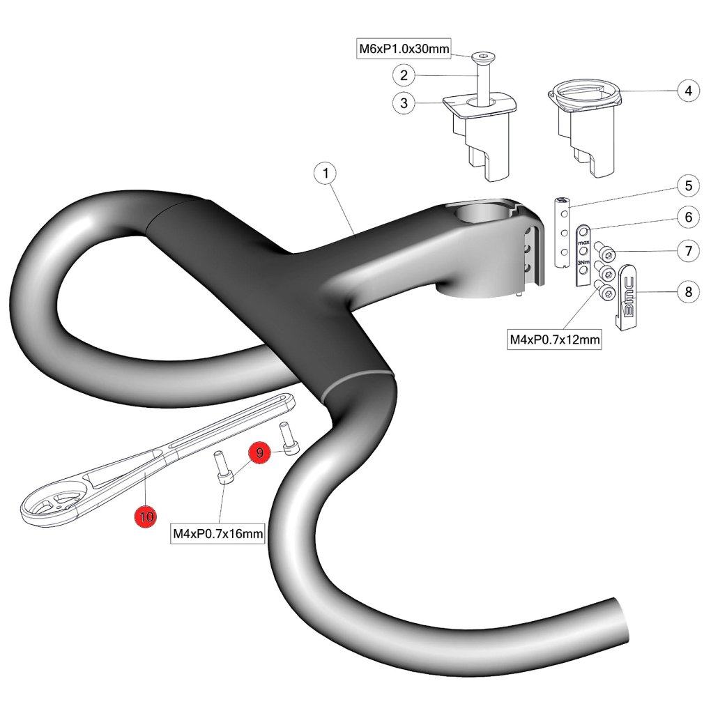 BMC Computer Mount For ICS Carbon Aero Handlebar / Stem Unit - 30003730