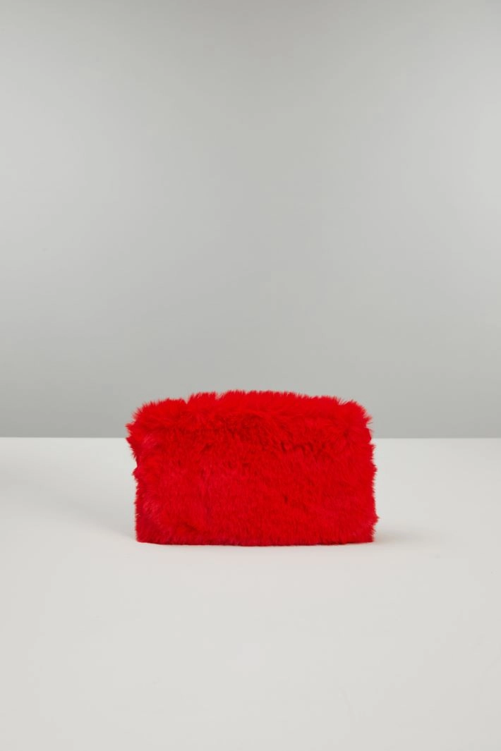 Fur-effect bag - RED