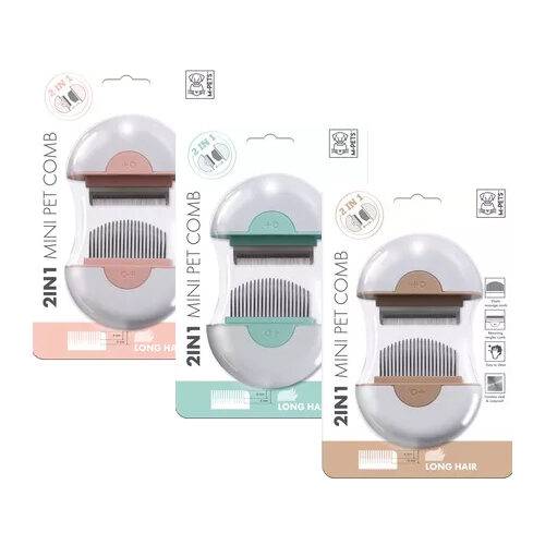 M-PETS 2 in 1 Mini Comb Long Hair - Green - 9 x 9 x 3 cm