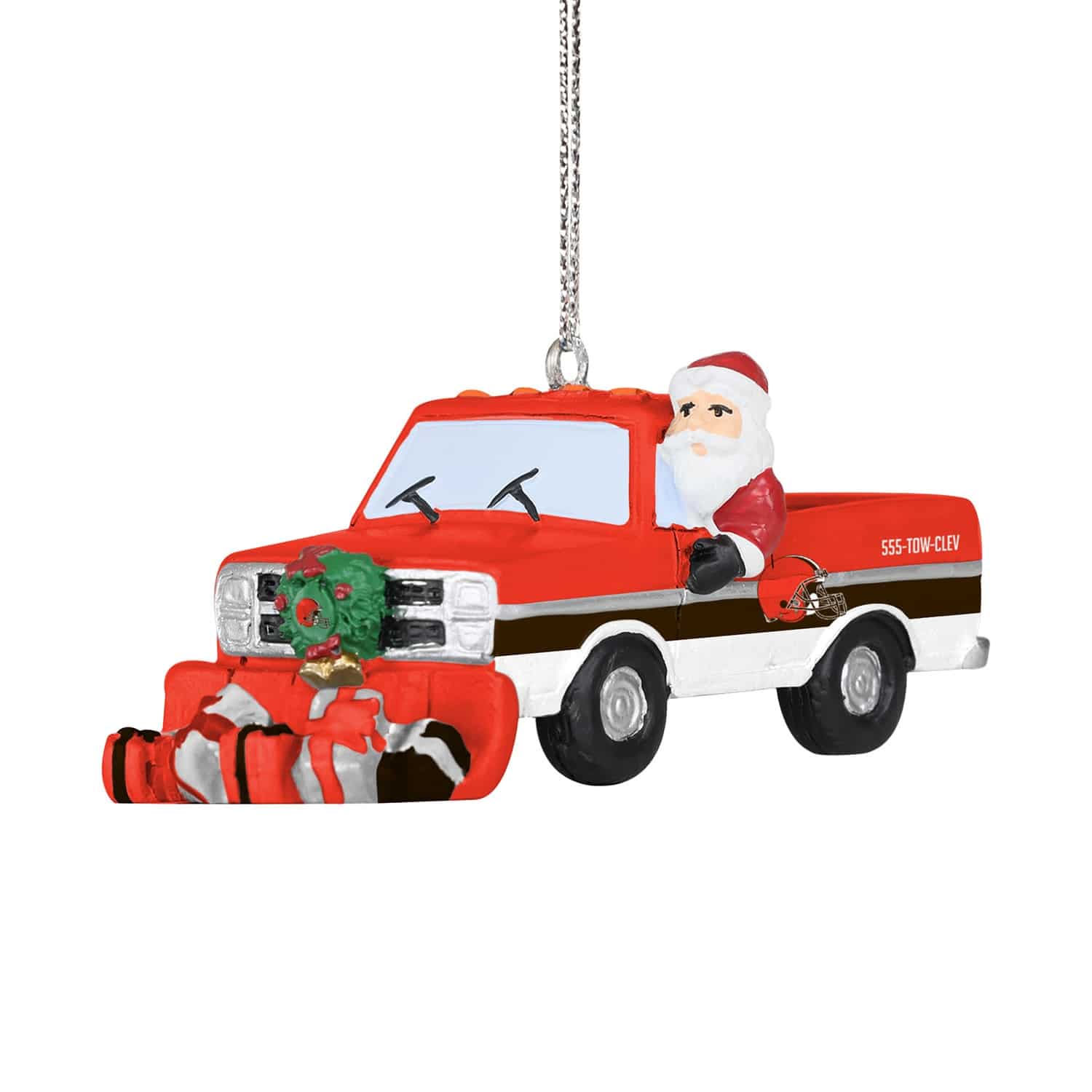 Cleveland Browns NFL Snow Plow Truck Christmas Ornament