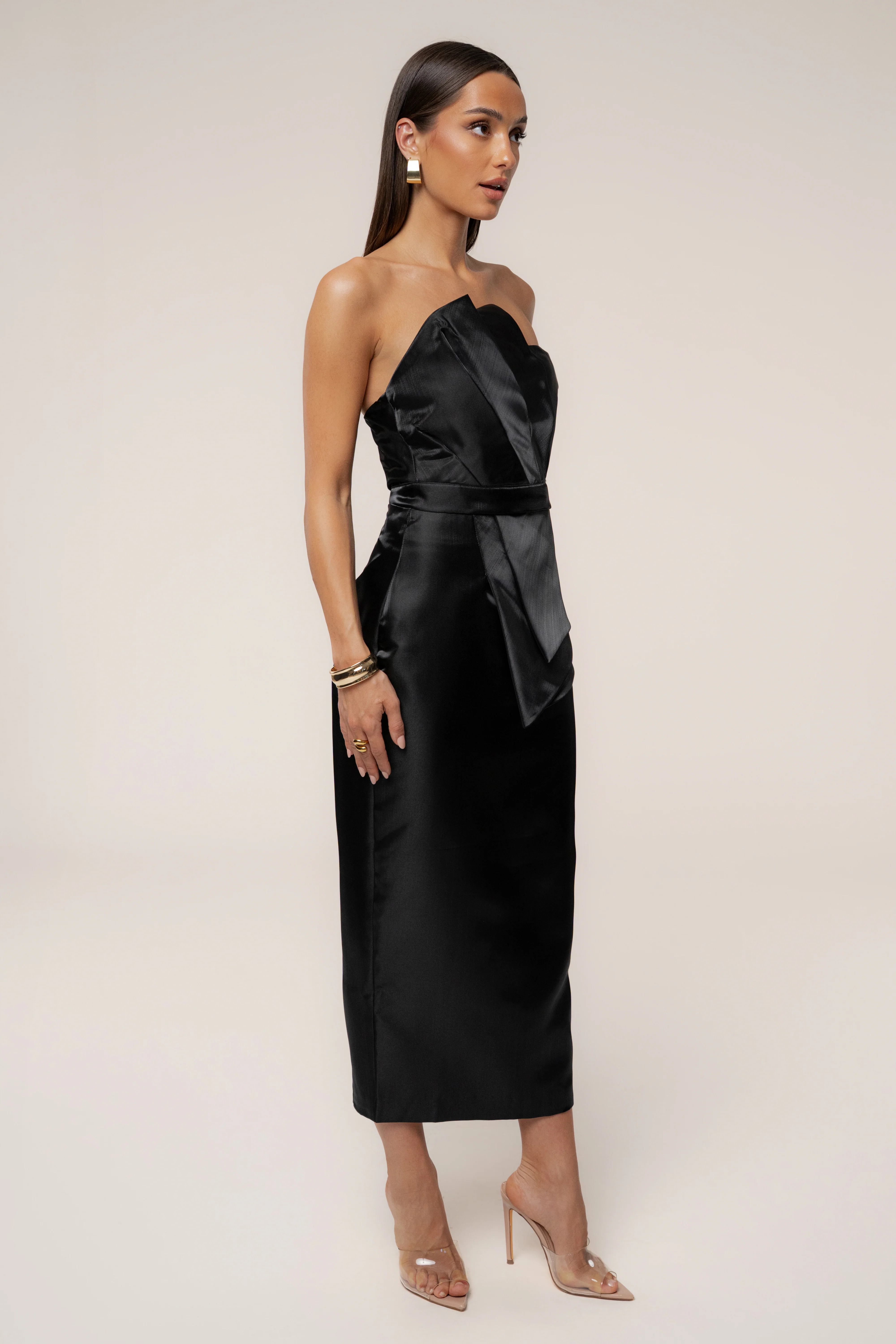 Black Gala Pleated Top