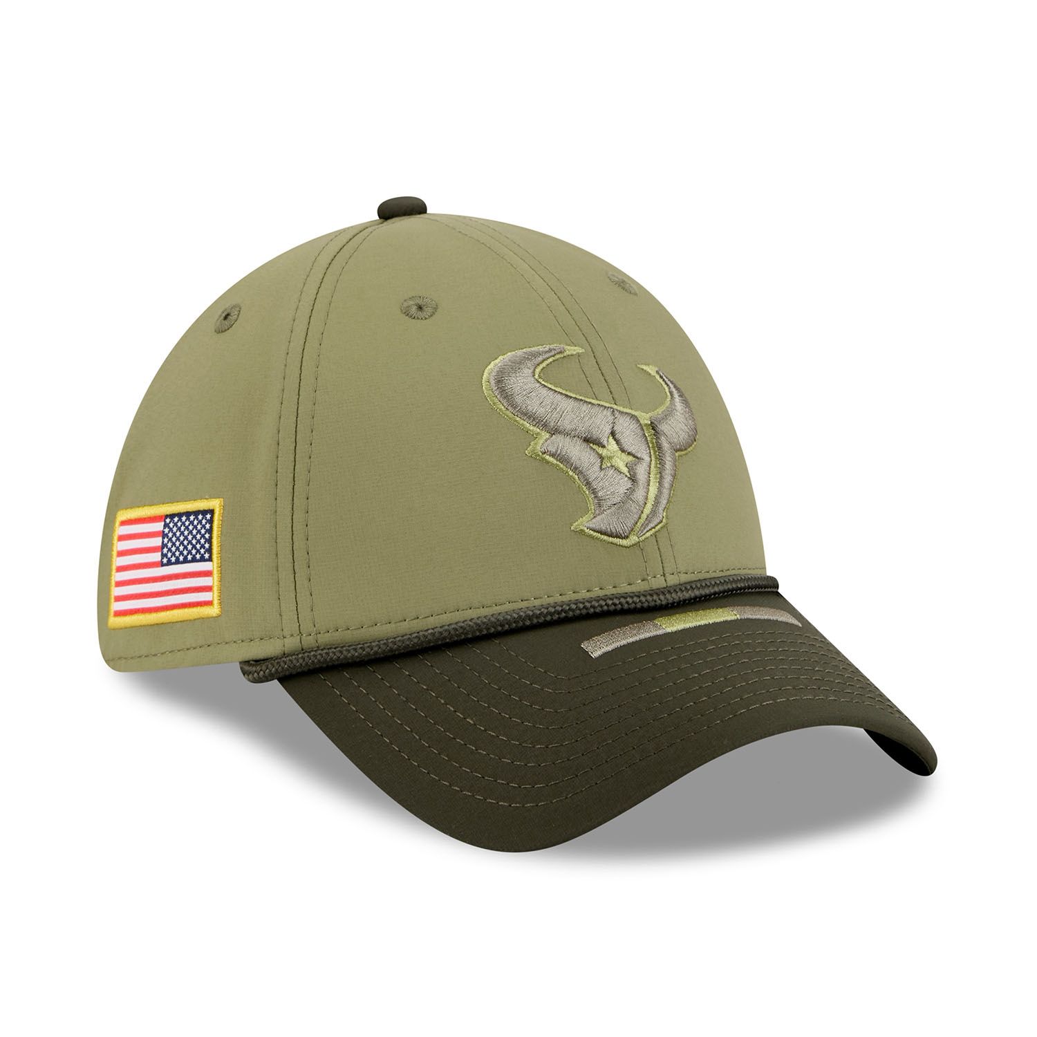 Houston Texans 2025 NFL Salute to Service 39THIRTY Flex Cap Olive