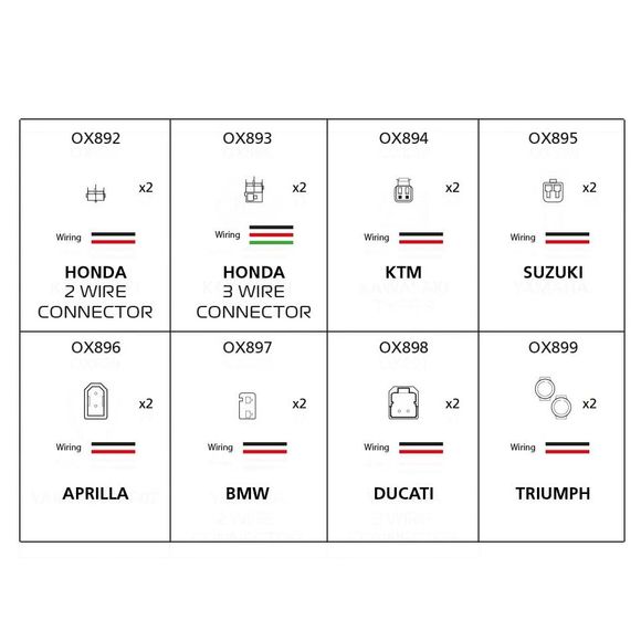 Oxford Connectors For Specific Triumph Universal Indicators - BlackRef: od0101 / ox899