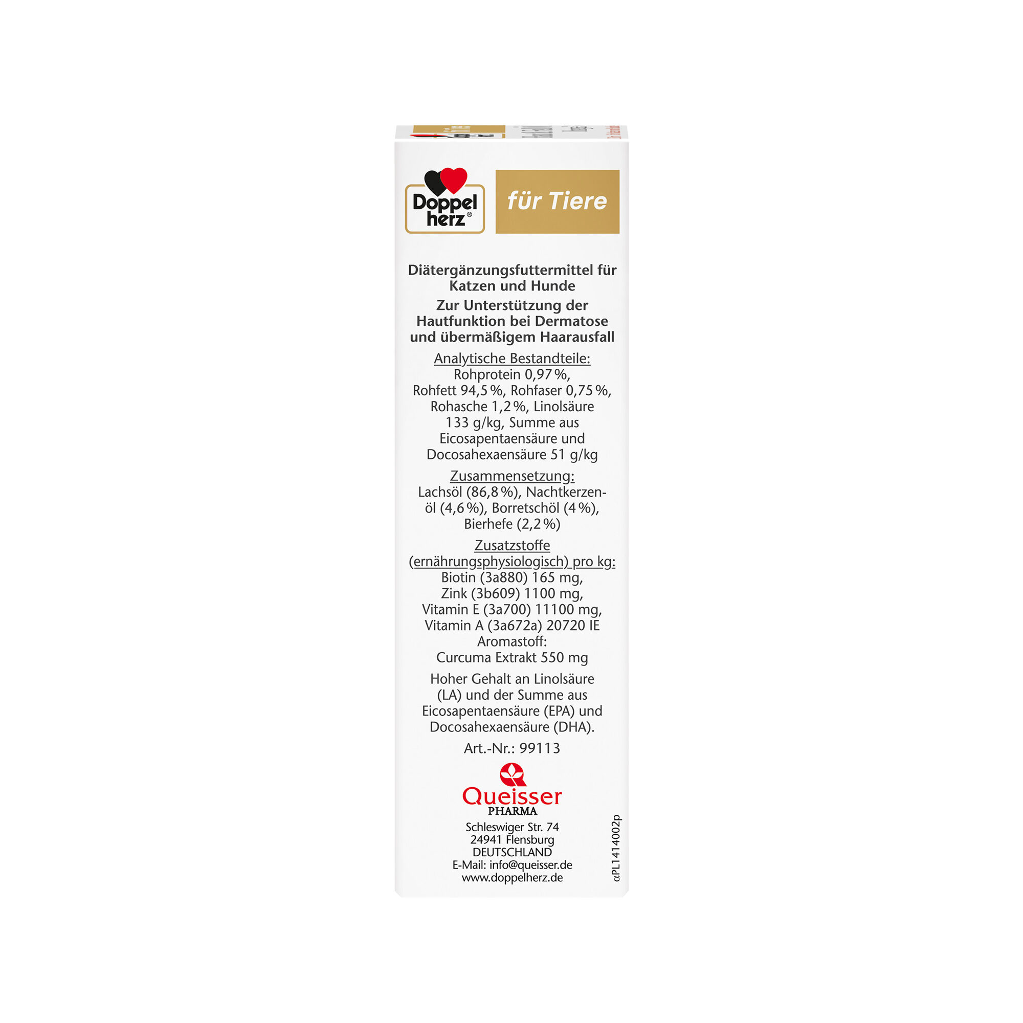 Doppelherz Skin & Coat Oil for Cats and Dogs - 250 ml