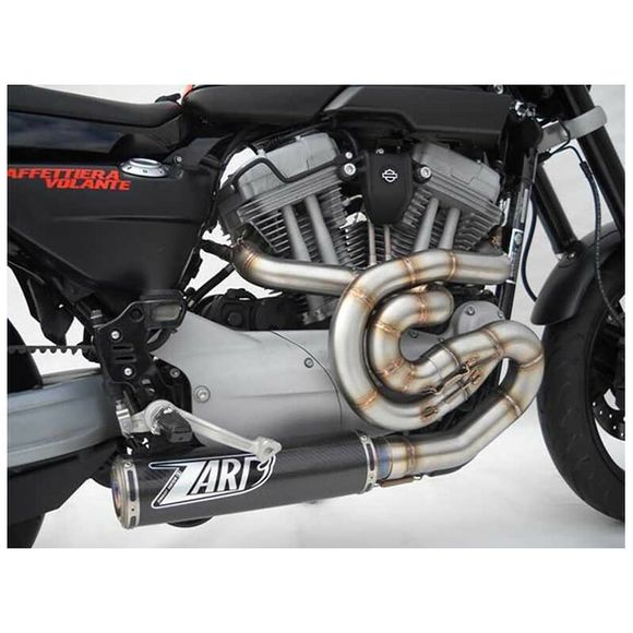 Complete Zard carbon stainless steel line - black stainless steel tipHARLEY DAVIDSON 1200 XR 1200 - 2009 - 2012Ref: Zad00500A / Zhd513S00Csr-B