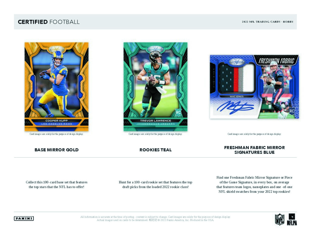 2022 Panini Certified NFL Football Hobby Box