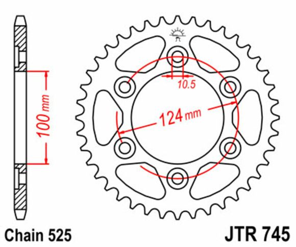 Couronne JT. acier standard 745 - 525Ref : JTC00134A / 1075102004