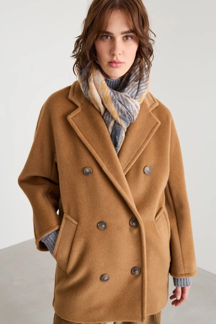 Yarn-dyed stole - GREY BEIGE