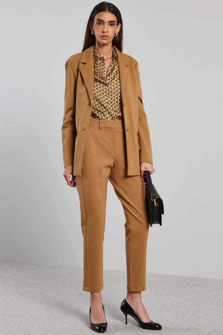 Crepe jersey blazer - CAMEL