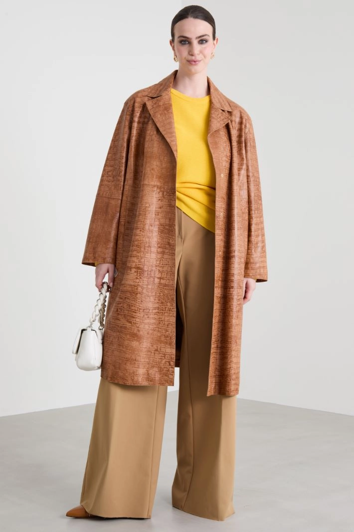 Cotton crepe sweater - YELLOW