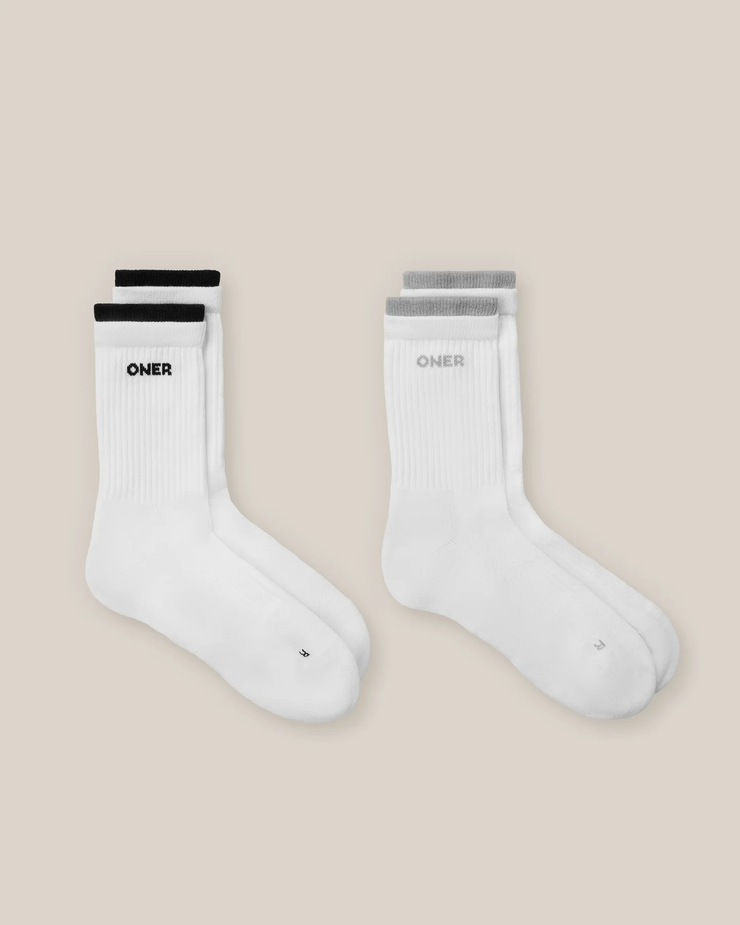Double Layer Crew Socks 2 Pack | White