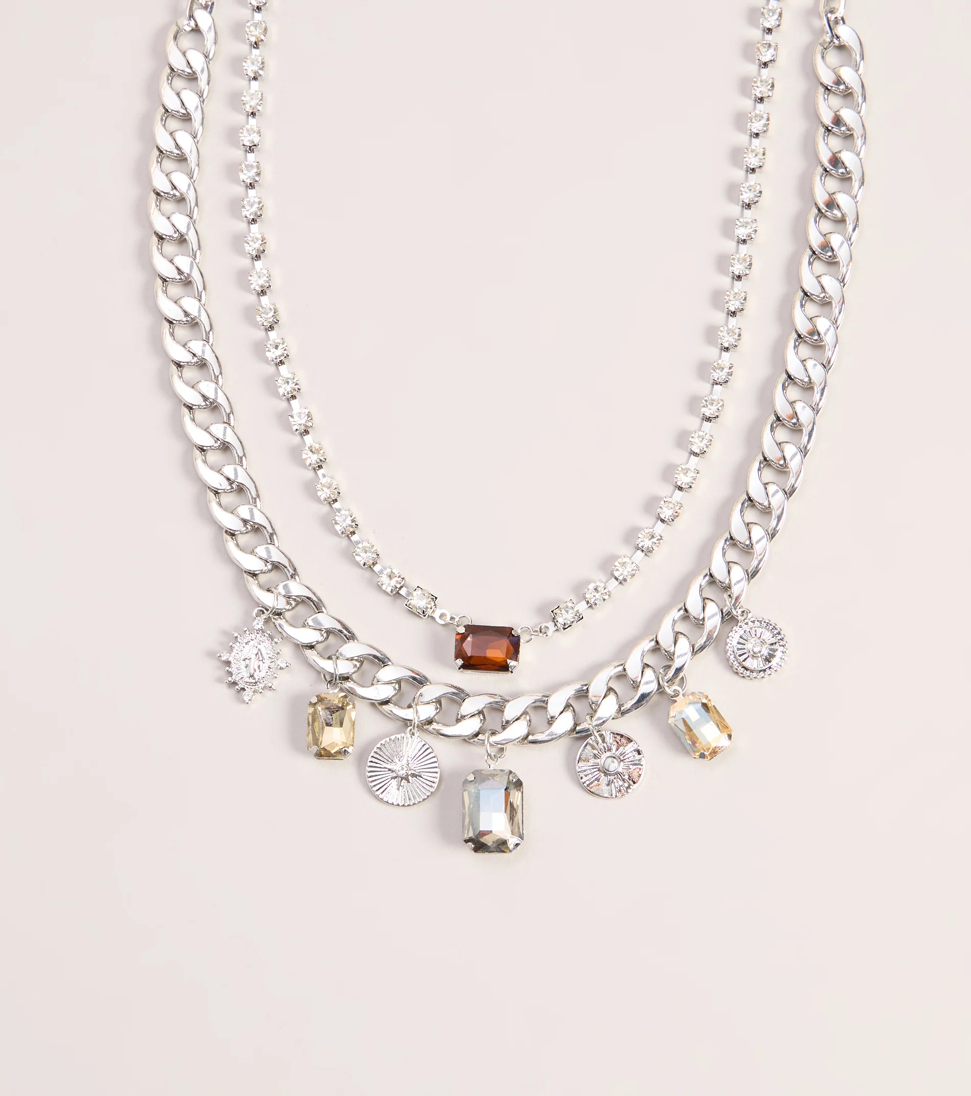 Charm Stack Layered Necklace