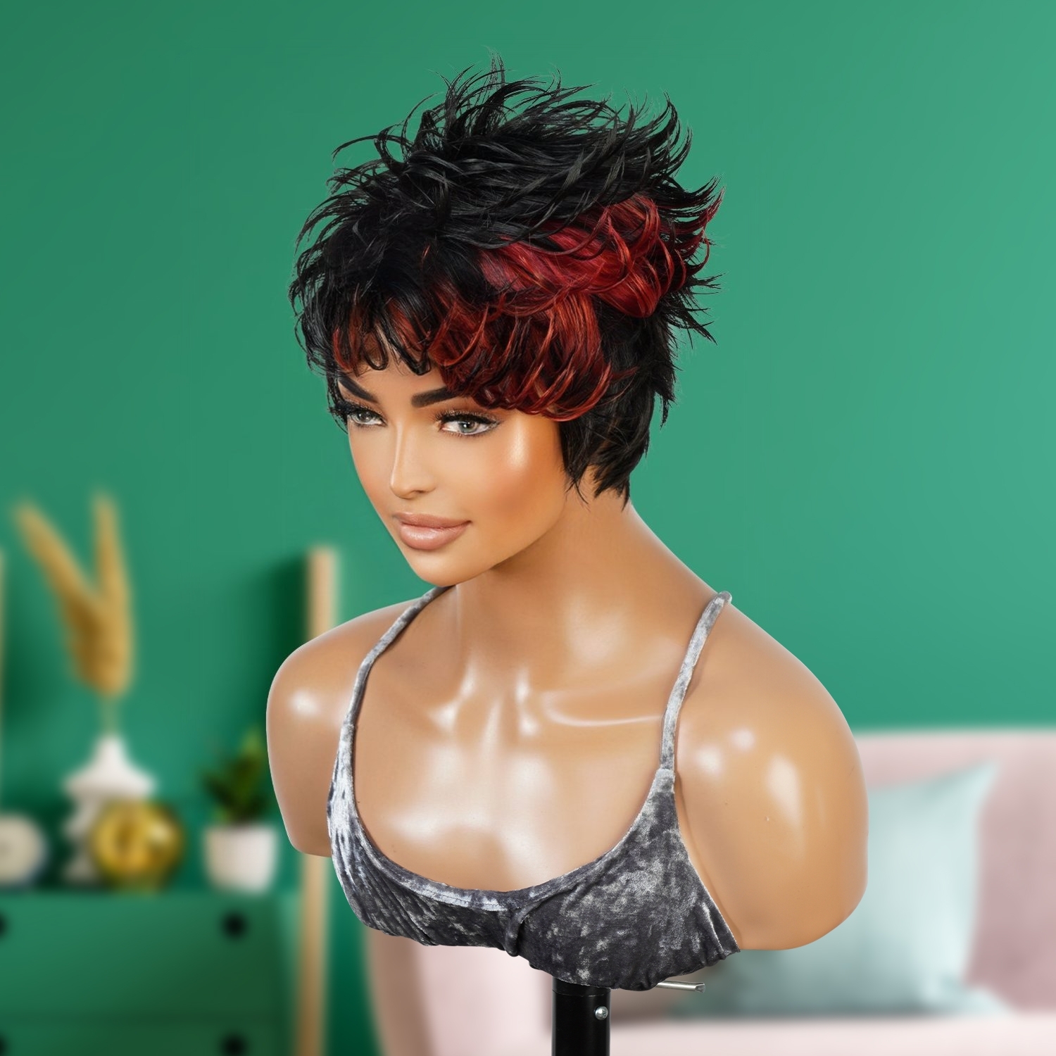 Spiky Short Pixie Wig Sky