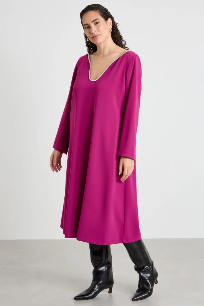 Cady dress with stones - CYCLAMEN