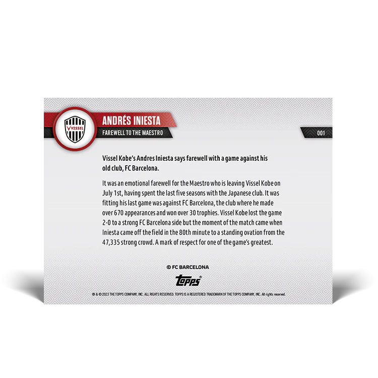 Topps UK - Farewell to the Maestro - TOPPS NOW® Card #1