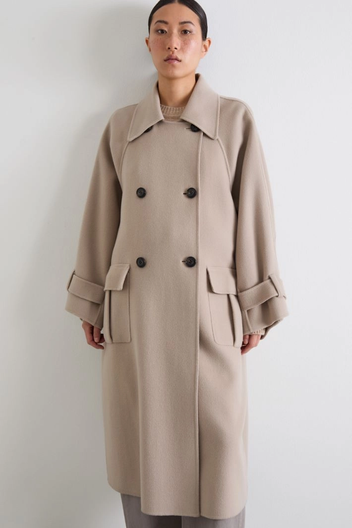 Double wool blend coat - LIGHT DOVE GREY
