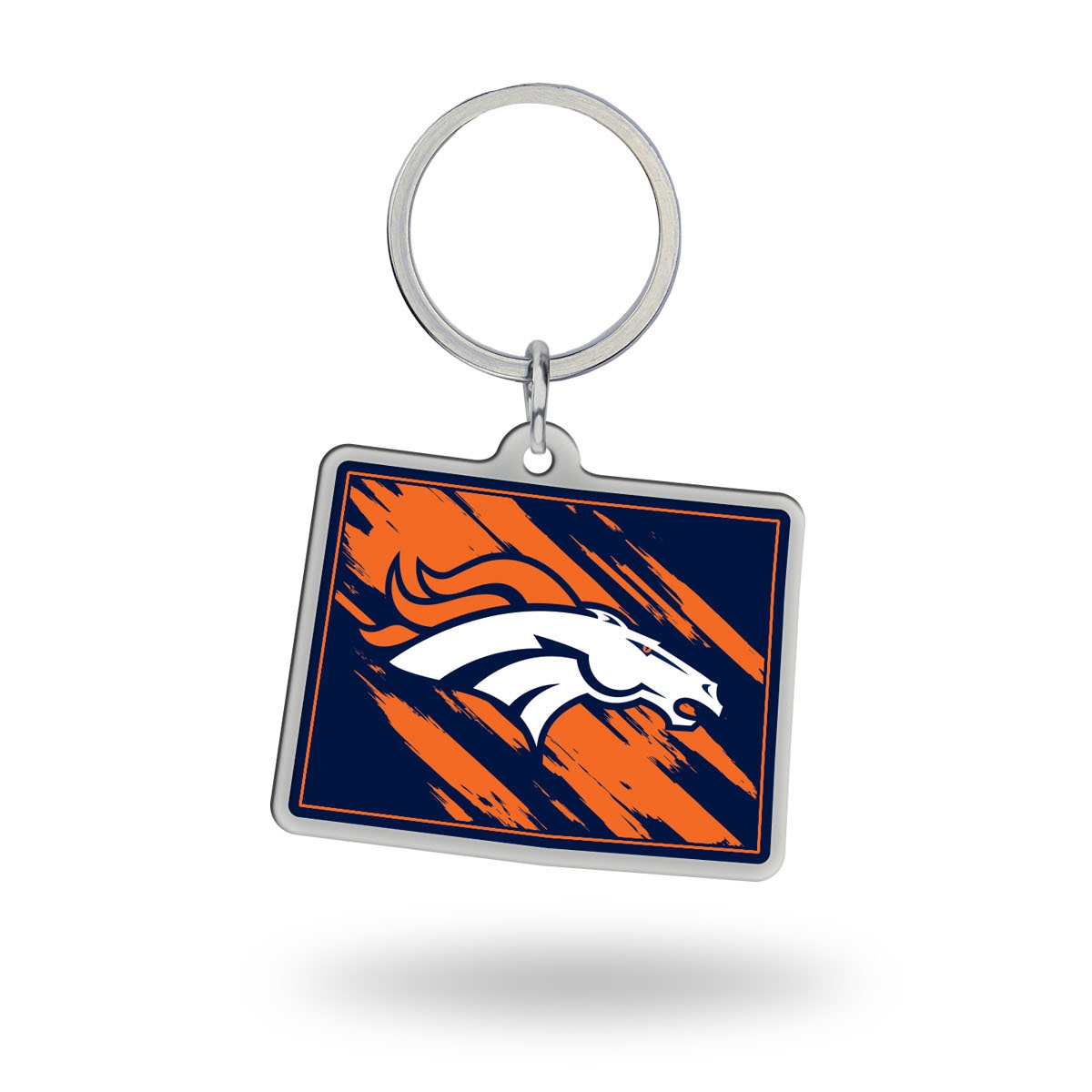 Denver Broncos State Shaped NFL Key Ring