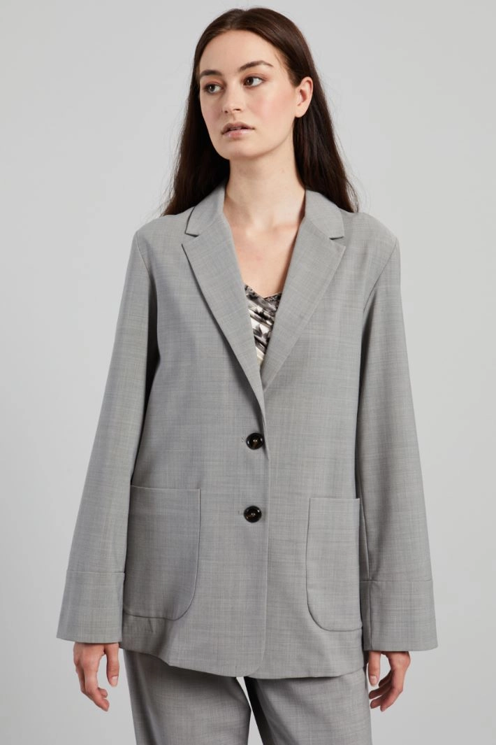 Blazer with patch pockets - GREY
