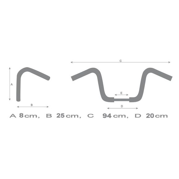 Highway Hawk beachbar handlebar Trigger 25 mm/handlebar 22 mm - GrayRef: HIG0350