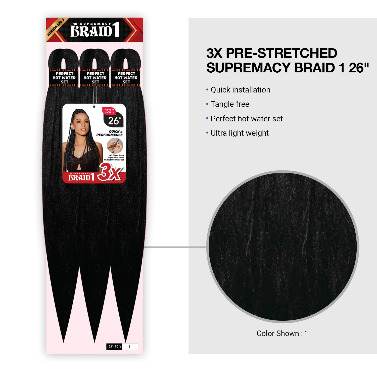 Innocence Hair Braids 3X Pre-Stretched Supremacy Braid 1 26