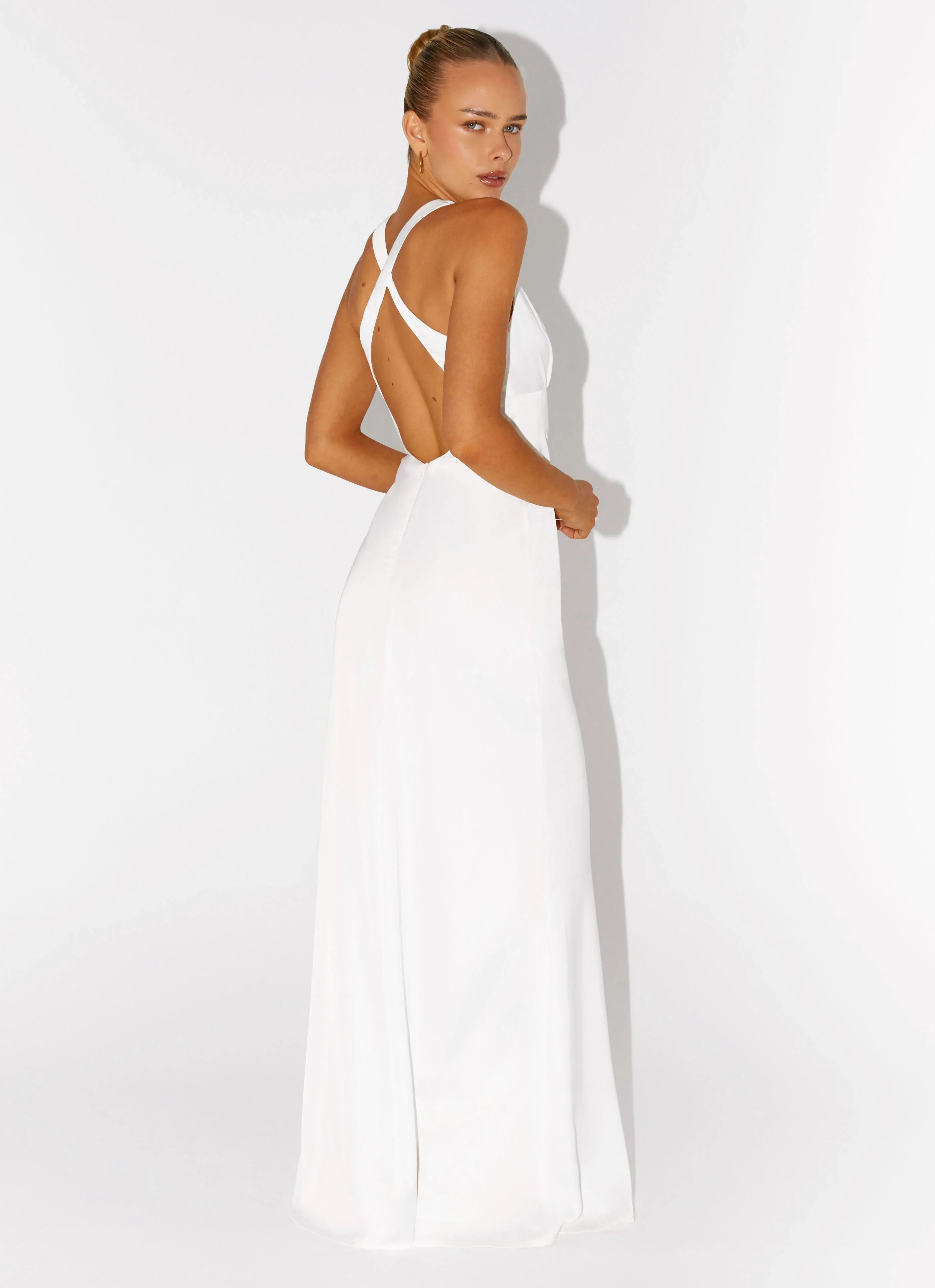 Desi Halterneck Maxi Dress - White