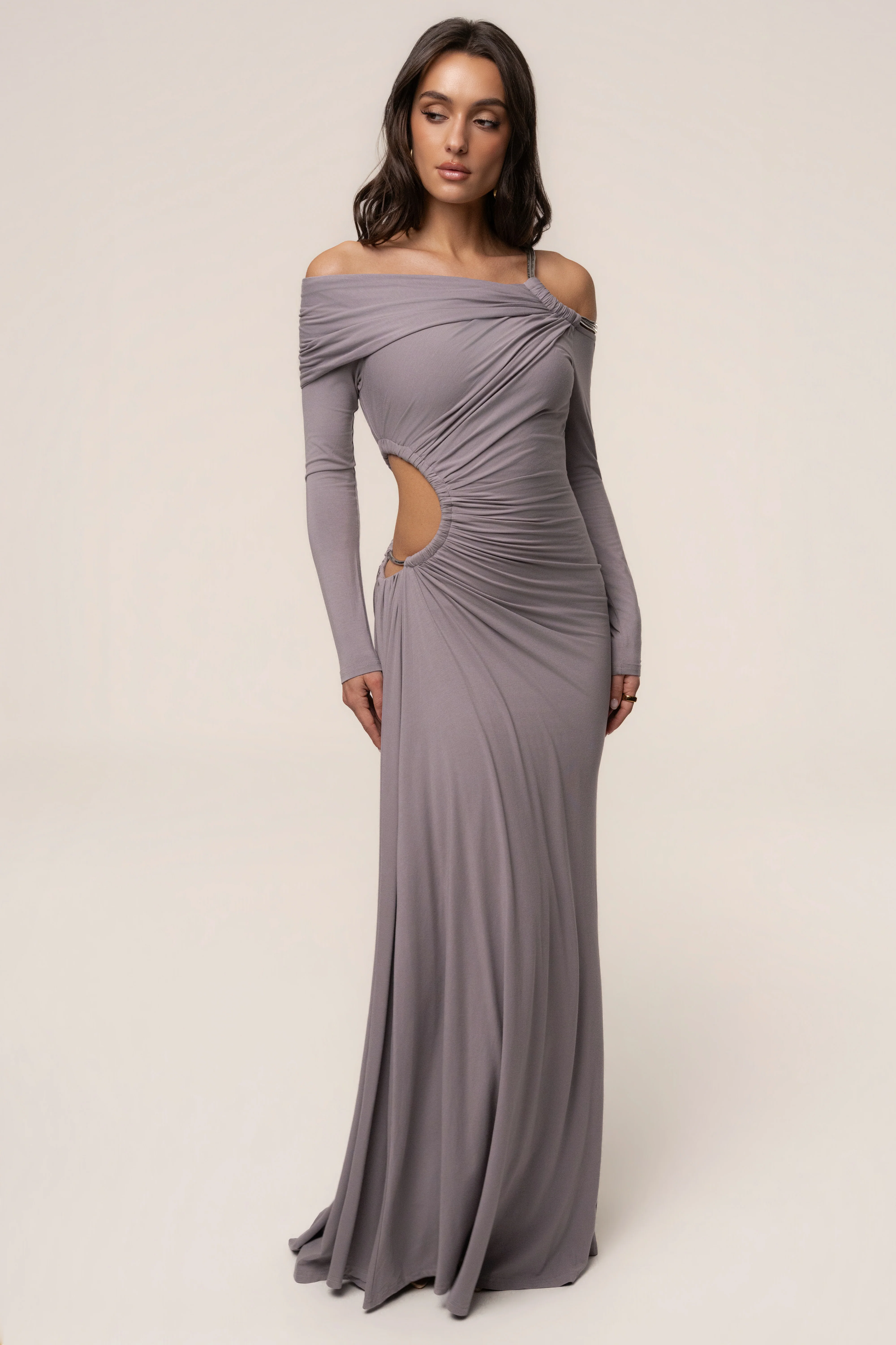 Grey Gilded Grace Maxi Dress