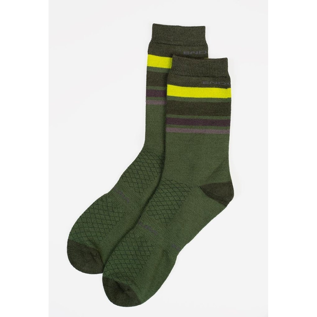 Endura BaaBaa Merino Stripe Socks Medium - rust red