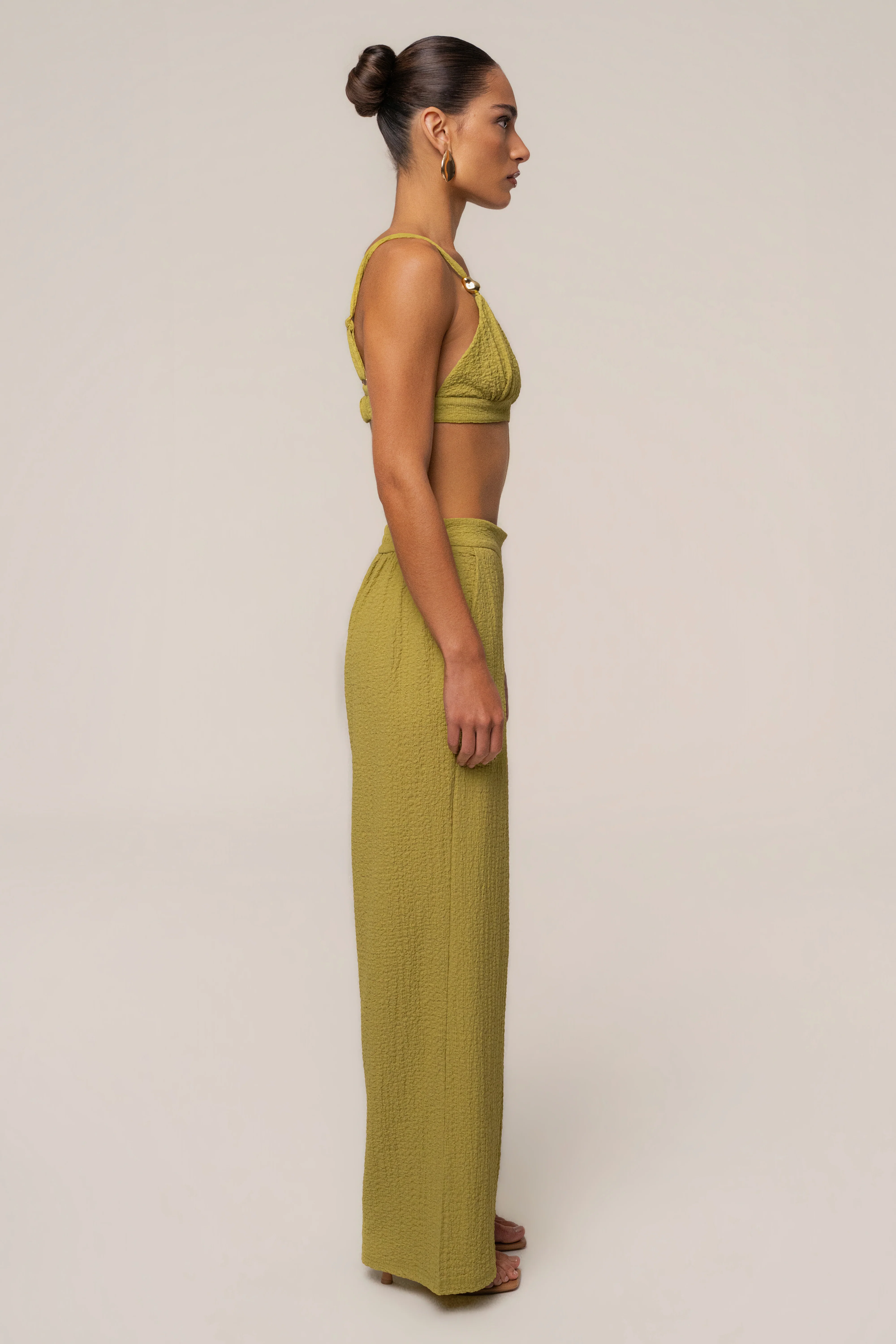 Lime Dockside Crepe Knit Bralette