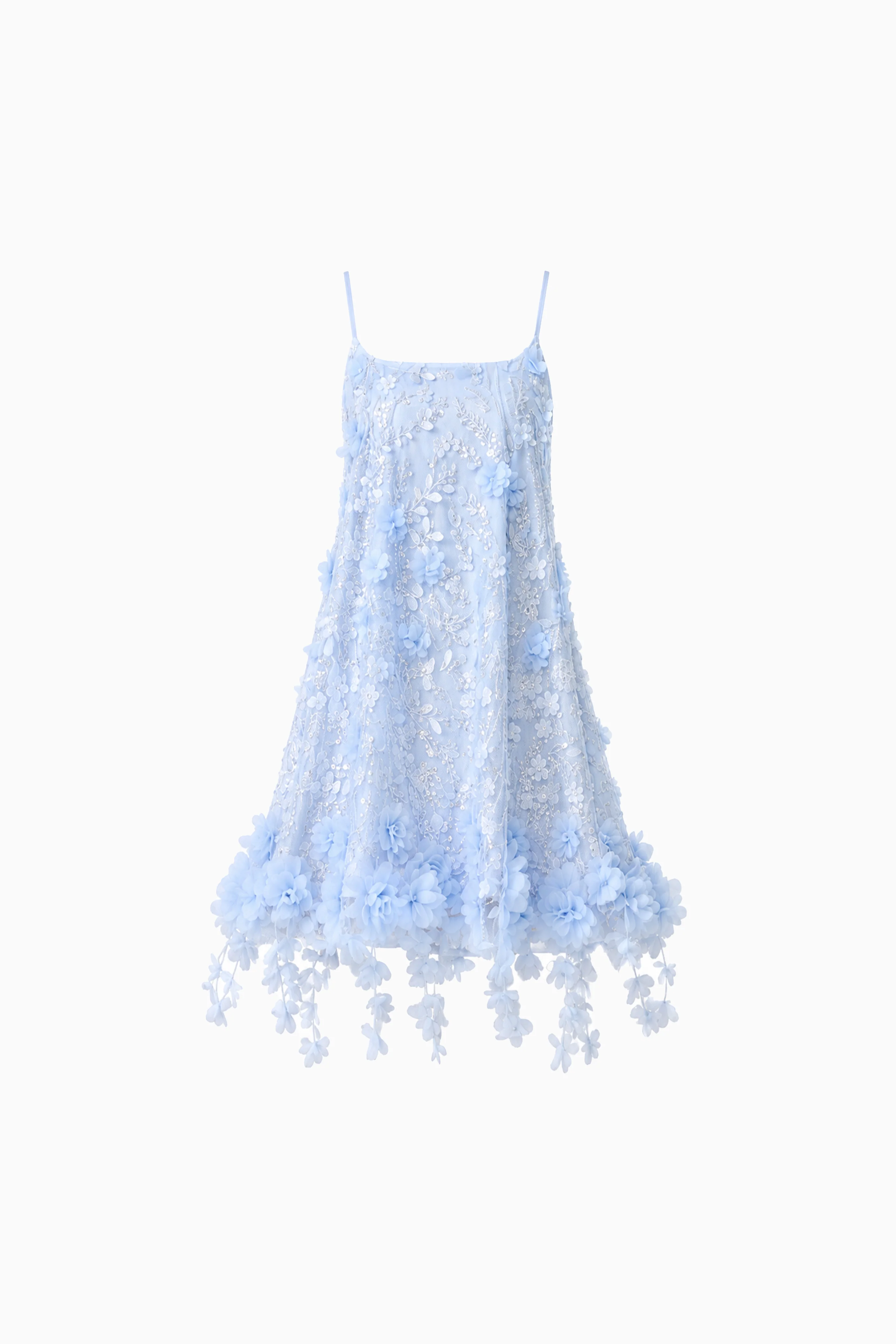 Rina Embellished Shift Mini Dress in Blue