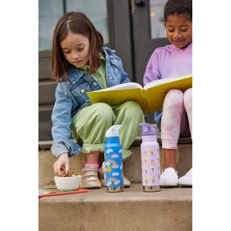Klean Kanteen Kid Classic Insulated Bottle 355ml with Flip Sport Cap - rainbows