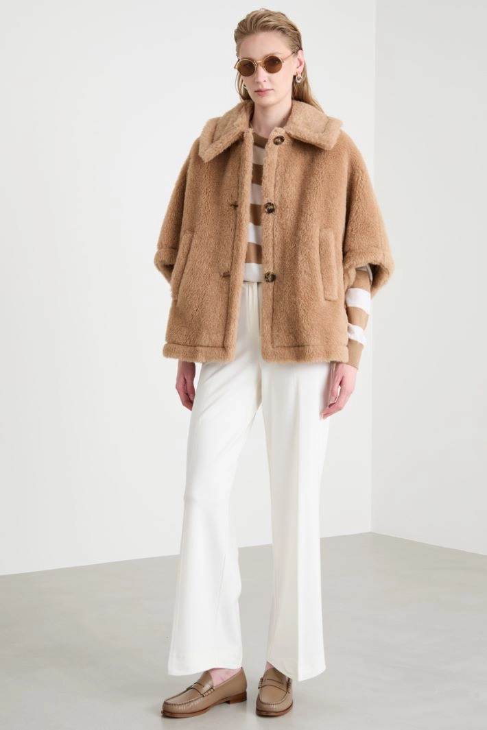 Alpaca and wool blend cape - CAMEL