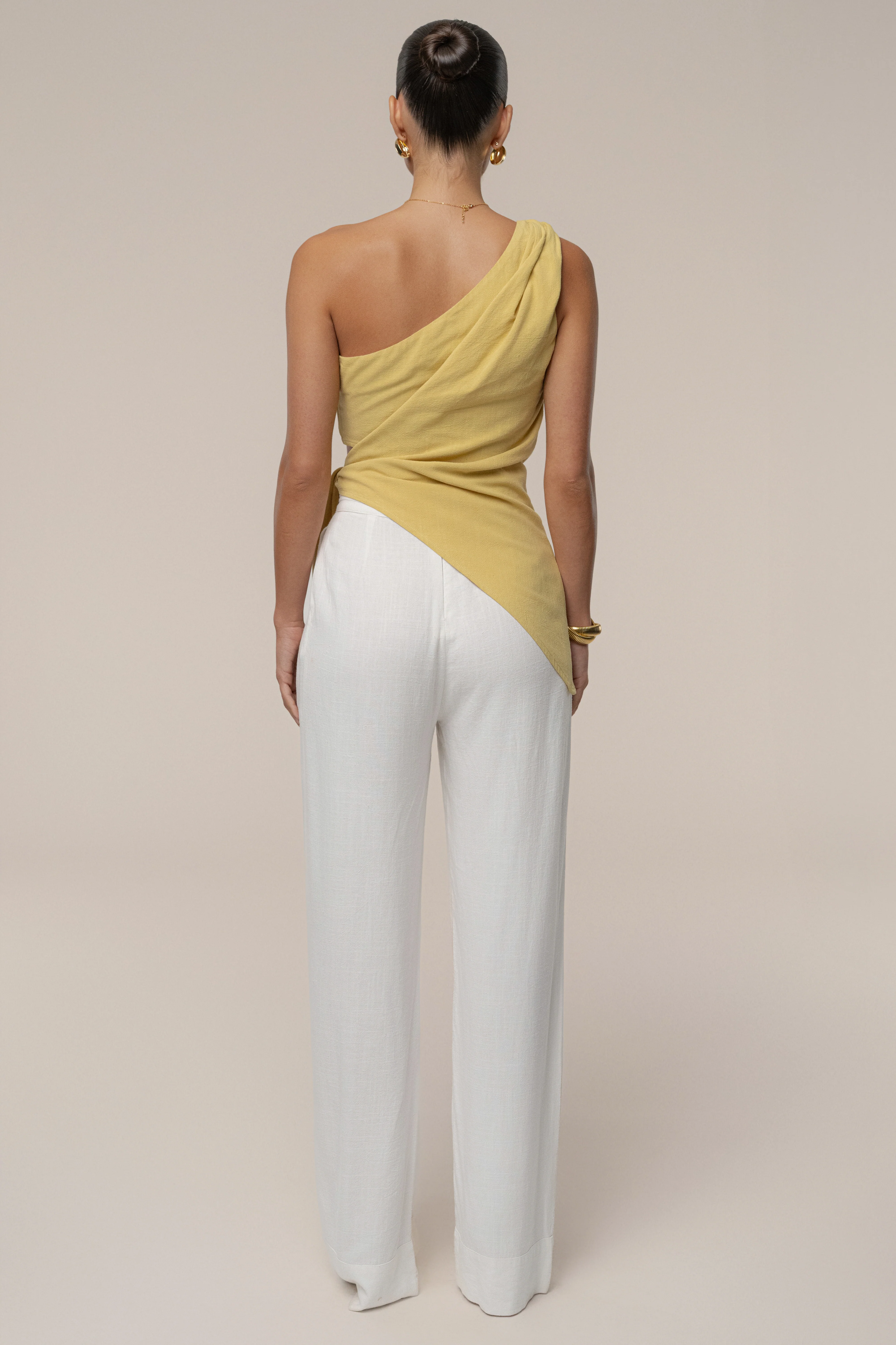 Yellow Palmera One Shoulder Top