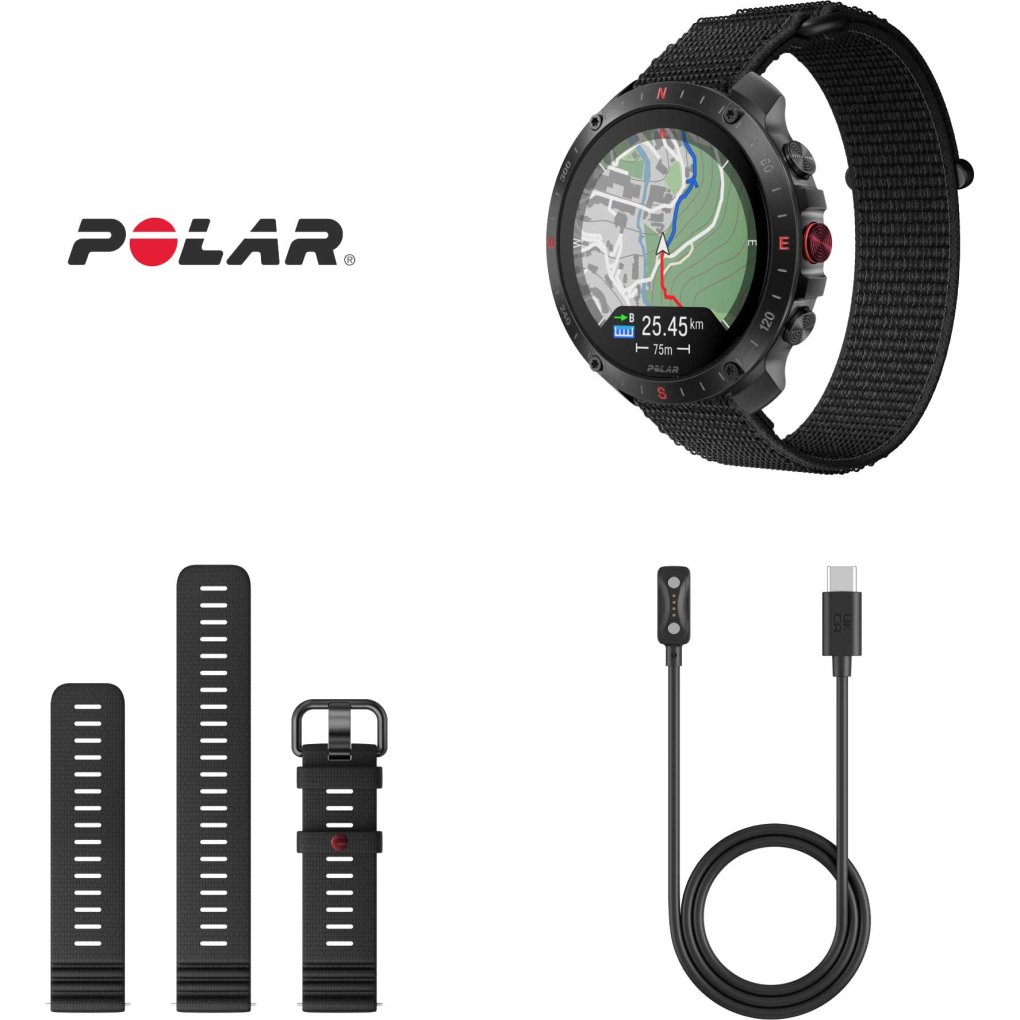 Polar Grit X2 Pro GPS Multisports Watch Hook&Loop - black