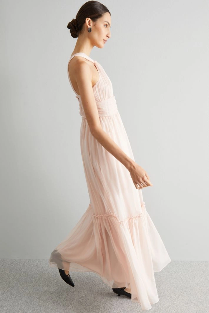 Chiffon maxi dress - POWDER PINK