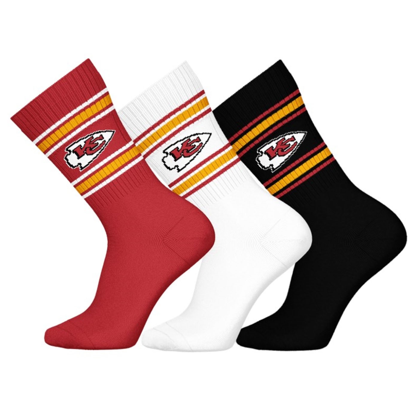 Kansas City Chiefs Team Set NFL Crew Socks (3-Pack)