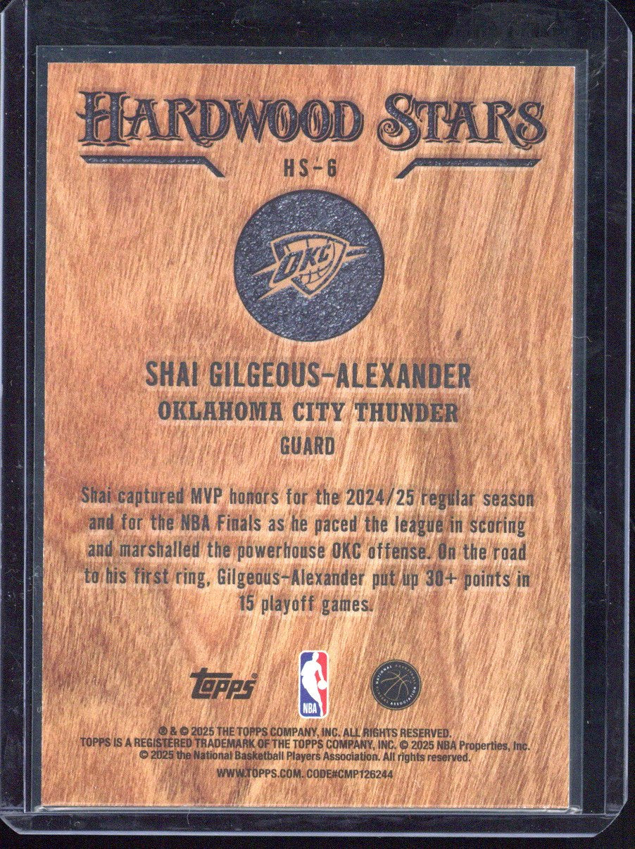 2024-25 Topps Basketball Shai Gilgeous-Alexander Hardwood Stars #HS-6