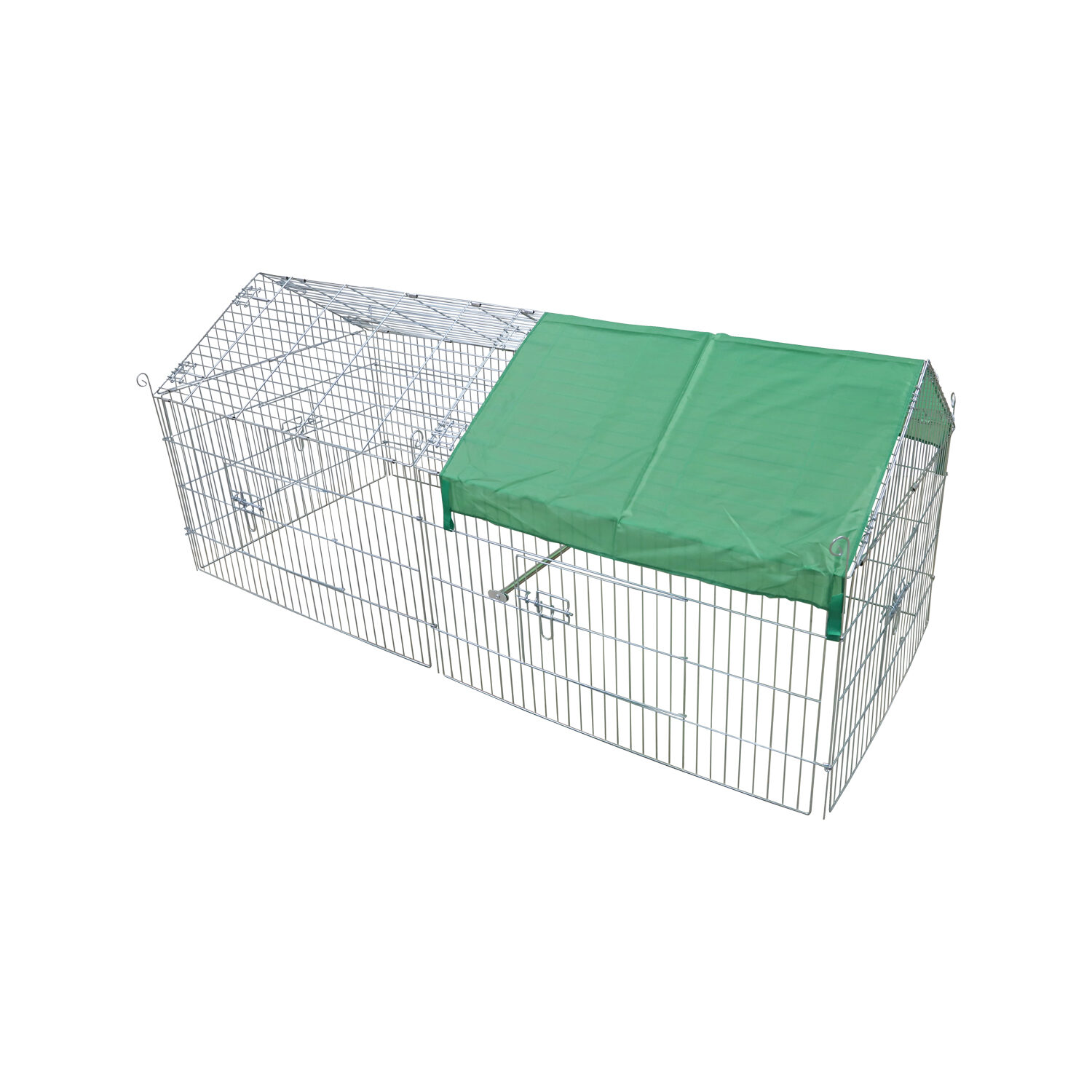 Boon Wire Run with Pointed Roof Galvanised - 90 x 75 x 75 cm