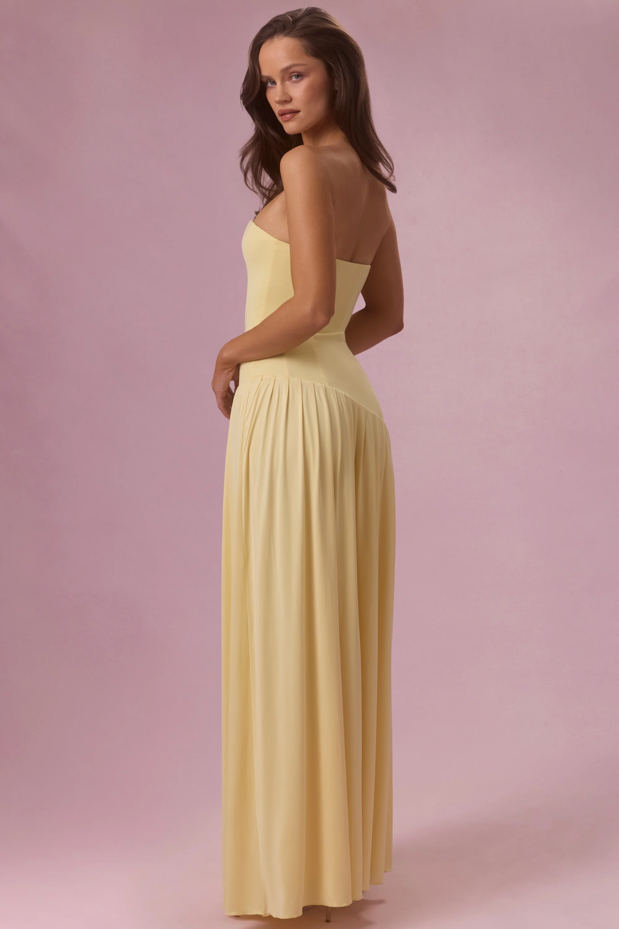 Jersey Strapless Gown in Butter
