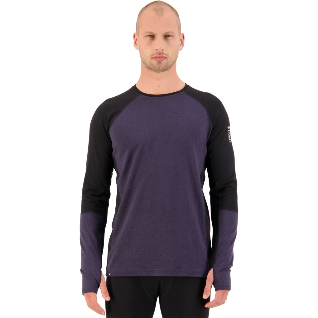 Mons Royale Olympus Merino Base Layer Long Sleeve Men - black / 9 iron