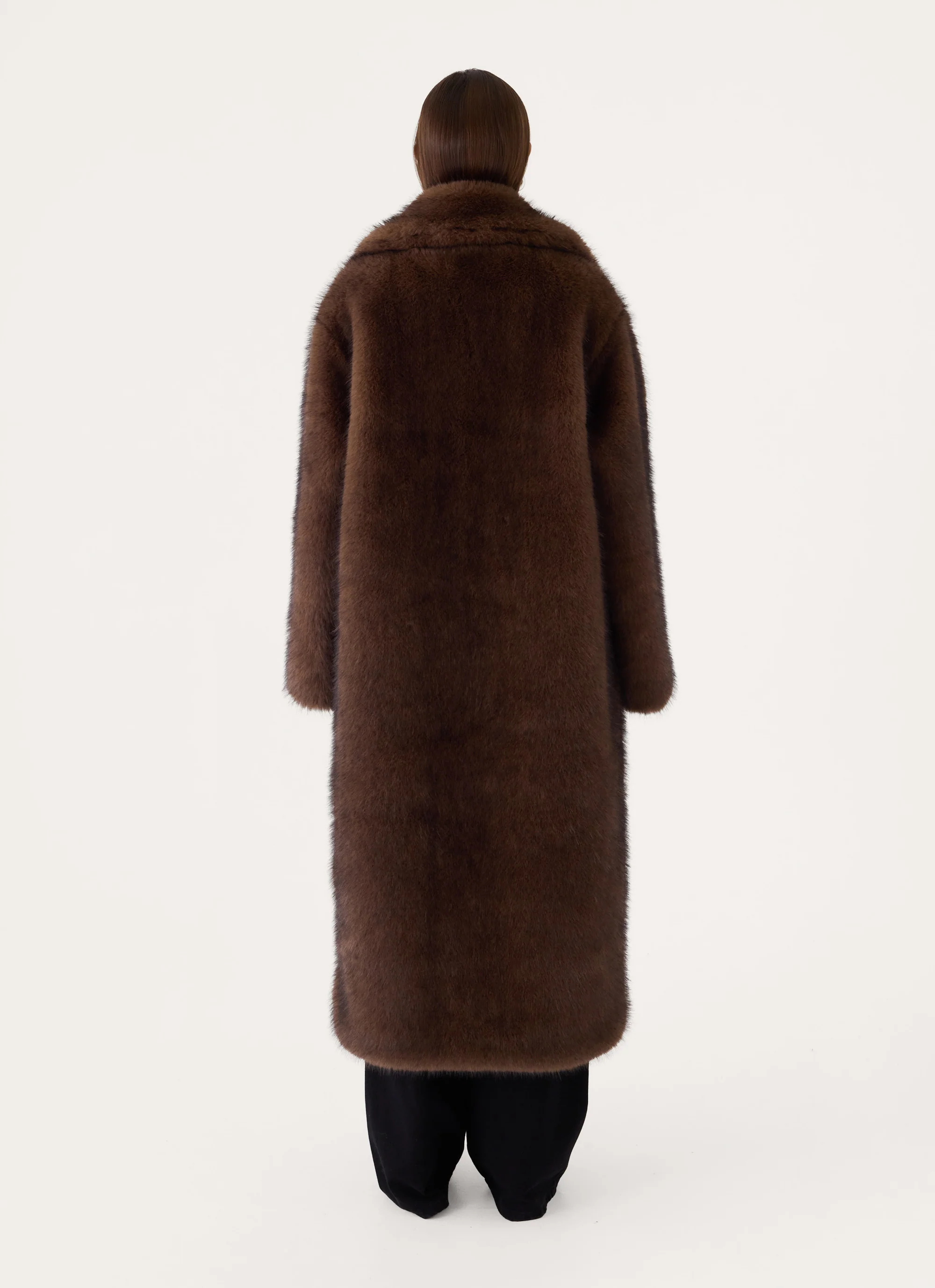 Aspen Avenue Faux Fur Coat - Chocolate