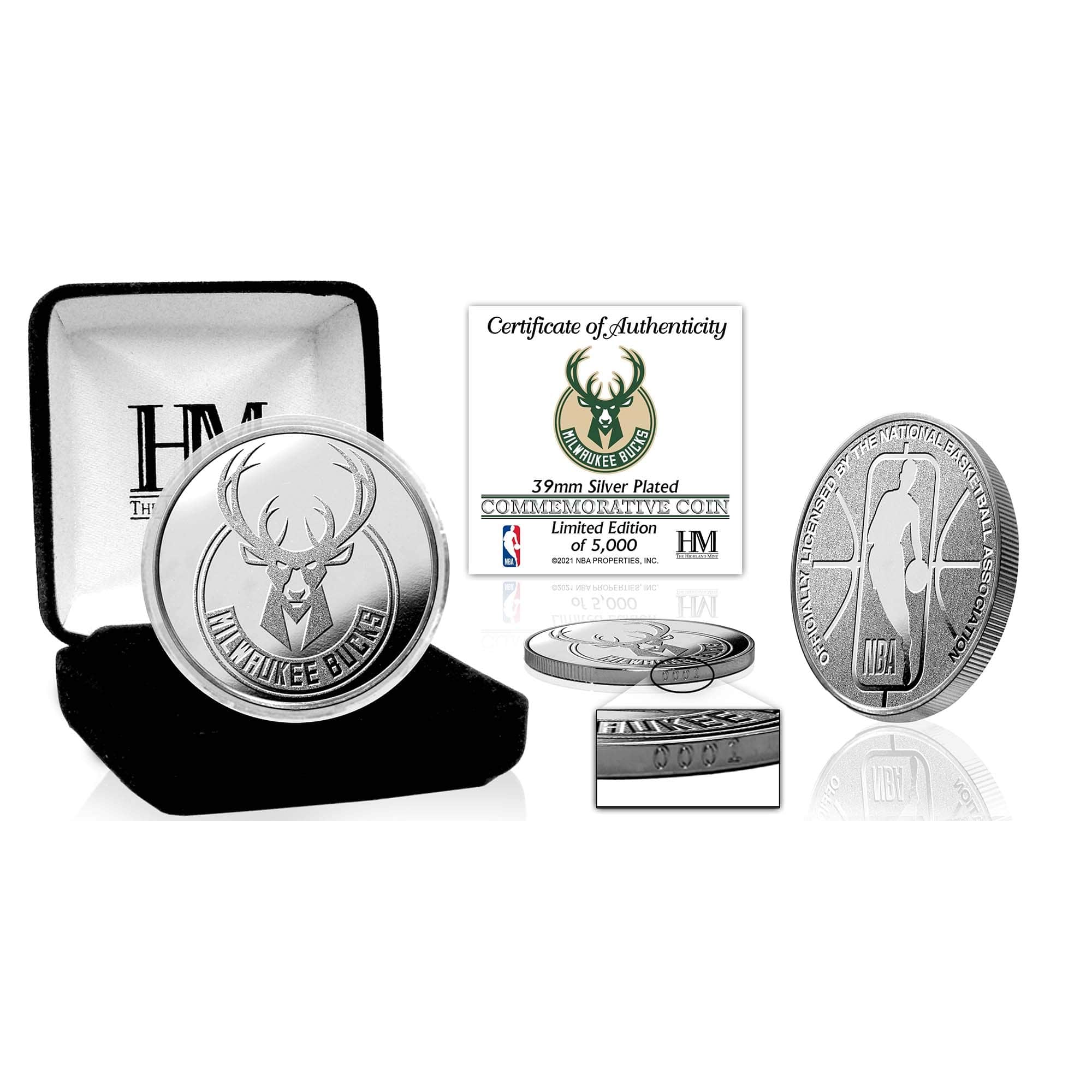 Milwaukee Bucks NBA Team Silver Mint Coin