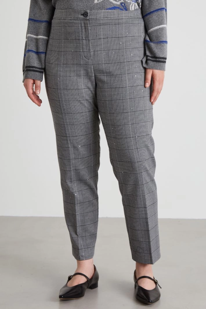 Yarn-dyed cigarette trousers - GREY