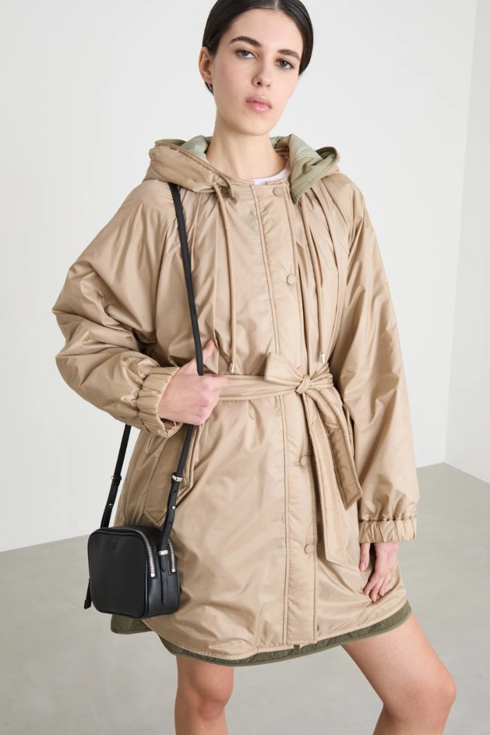 Reversible Water-Repellent Technical Canvas Parka - BEIGE