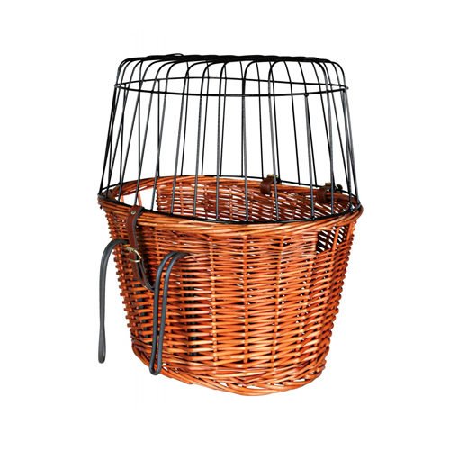 Trixie Bicycle Basket with Wire Mesh Cover - Natural