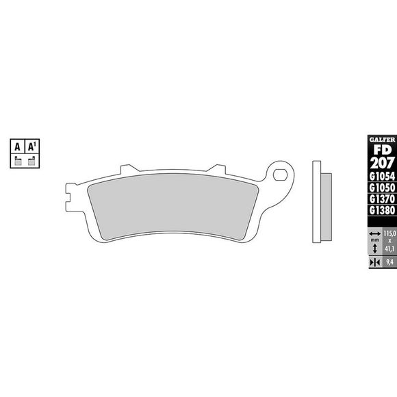Galfer Sinter Metal Sintered Rear Brake PadsRef: FD207G1054