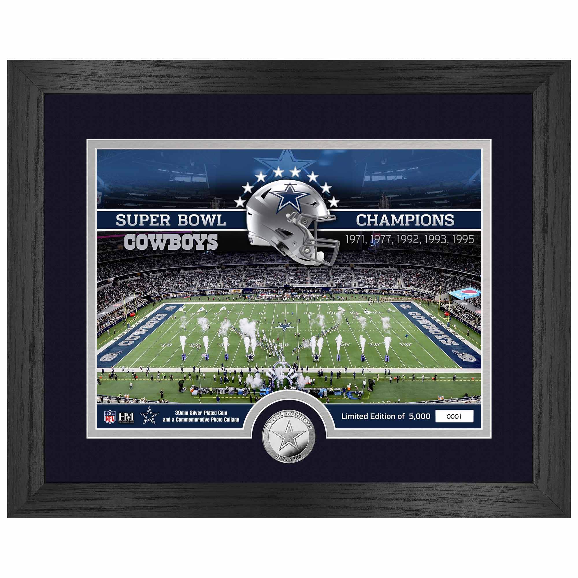 Dallas Cowboys Team Stadium Silver Coin Framed NFL Photo