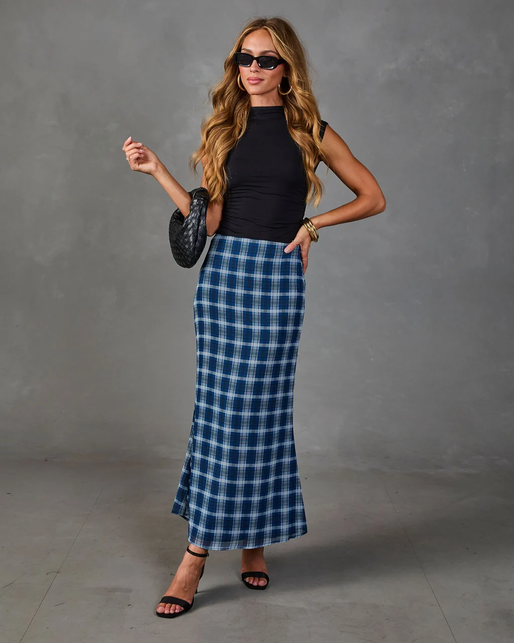 Eugina Plaid Maxi Skirt