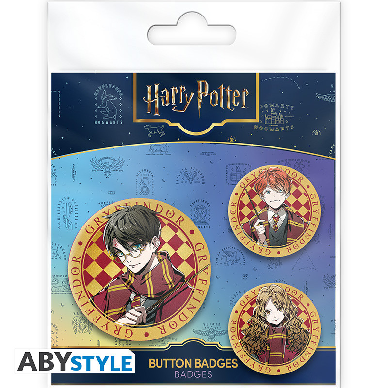 HARRY POTTER Badge Pack Harry, Hermione & Ron