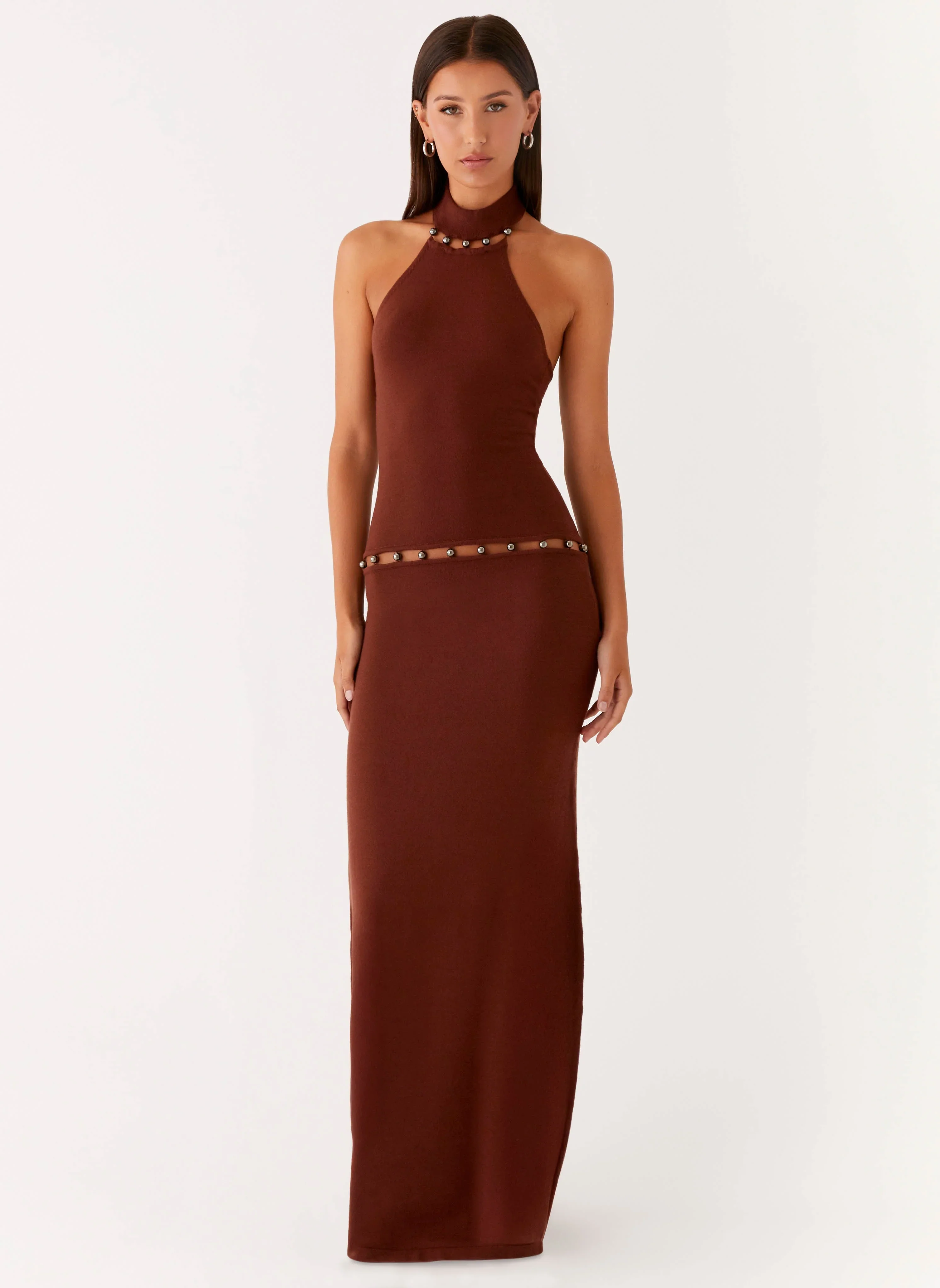 Opaline Knit Maxi Dress - Chocolate