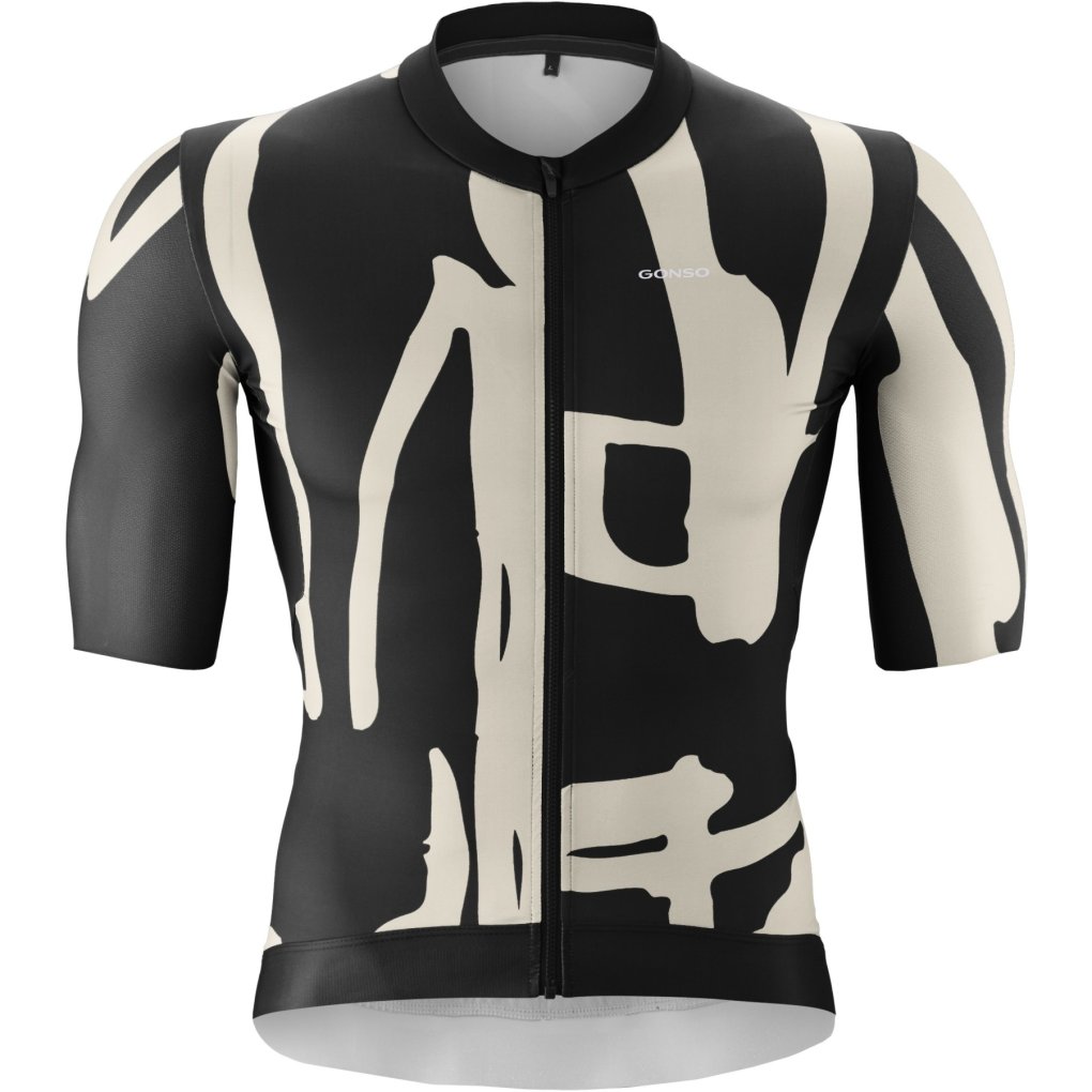 Gonso Road Cycling Jersey Print Men - Black / Chateau Gray
